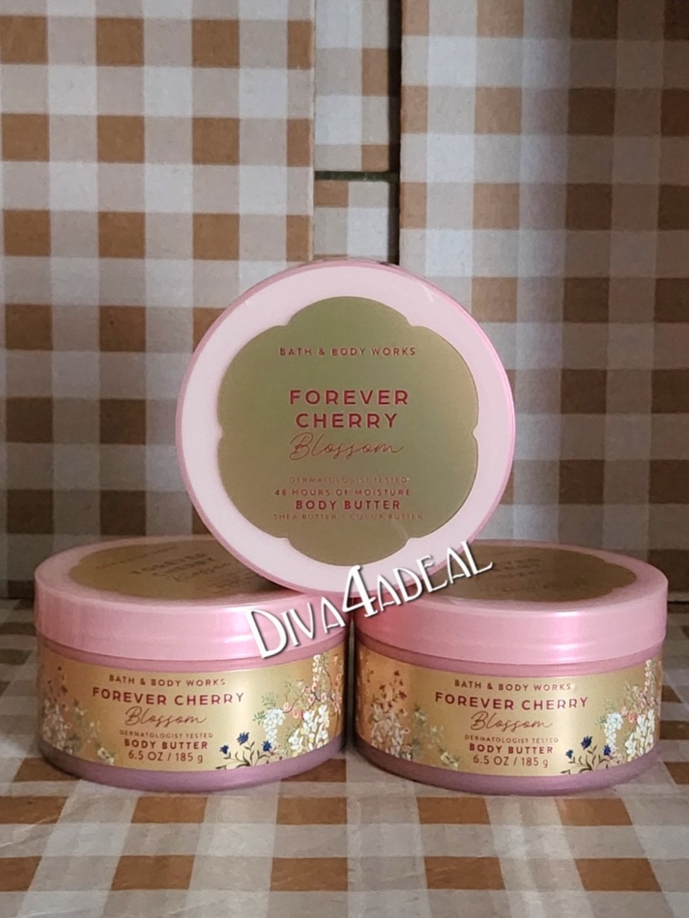 3X Bath & Body Works FOREVER CHERRY BLOSSOM 6.5 OZ Body Butter Bundle